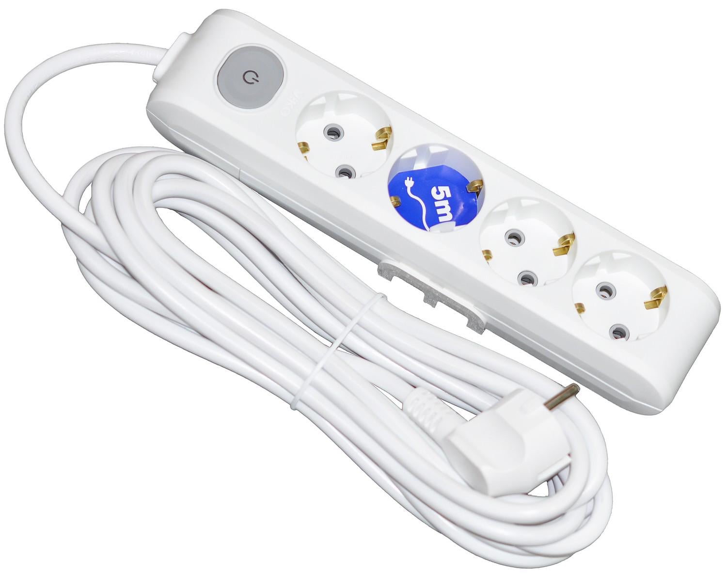 Удлинитель Viko Multi-Let с заземлением с кнопкой 4 гнезда 5 м (90118405)