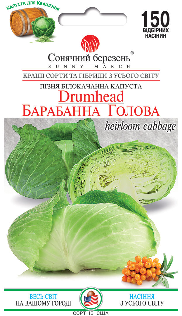 Капуста пізня Сонячний березень Барабанна голова (429)