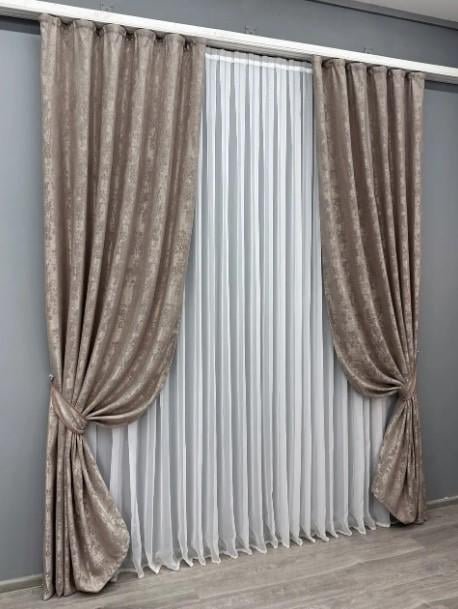 Тканина для штор Sultan YL жакард Какао (1669ш) - фото 6 Тканина для штор Sultan YL жакард Какао (1669ш) - фото 6