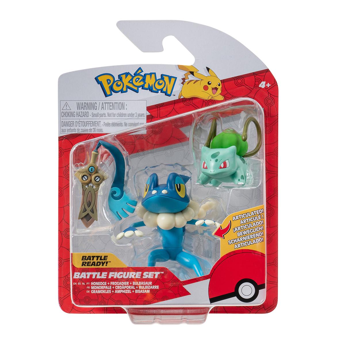 Набір дитячих ігрових фігурок Pokemon W19 Хонедж, Бульбазавр, Фрогадир 3 шт. (PKW3599)