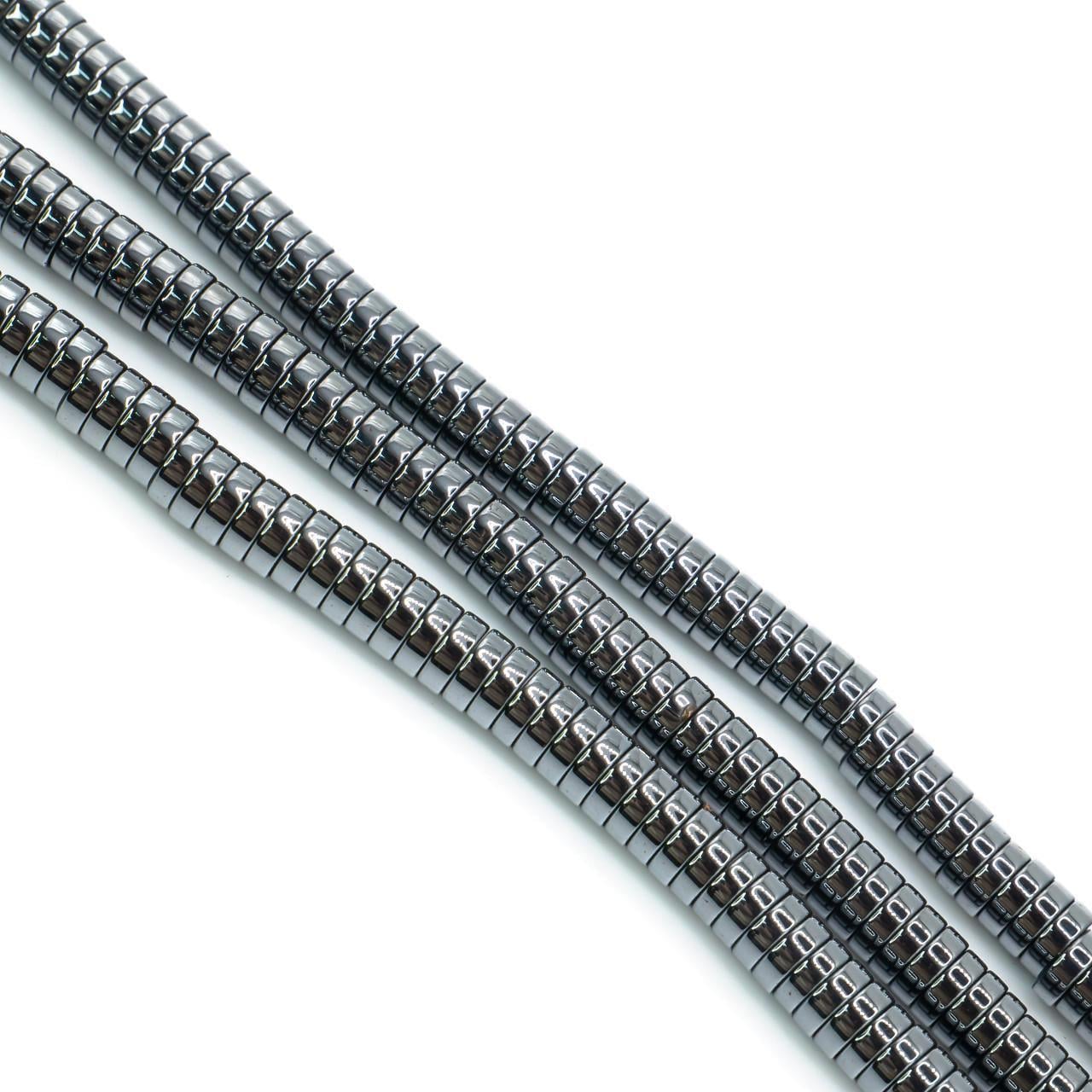 Бусины гематитовые Шайба 6х2 мм 40 см 190 шт. Серый (БГ0602ш15)