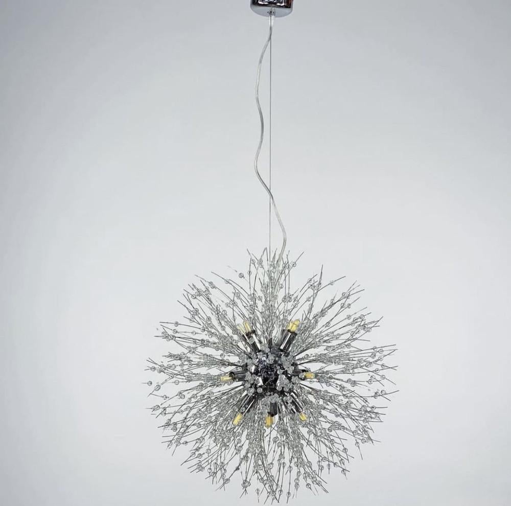 Светильник пушистый подвесной в виде одуванчика Ø 40 см Хром (AS 155 P CH)