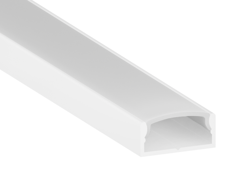 Профиль алюминиевый LEDUA АЛ-02-2 + рассеиватель для LED ленты накладной 1 м Белый (4287)