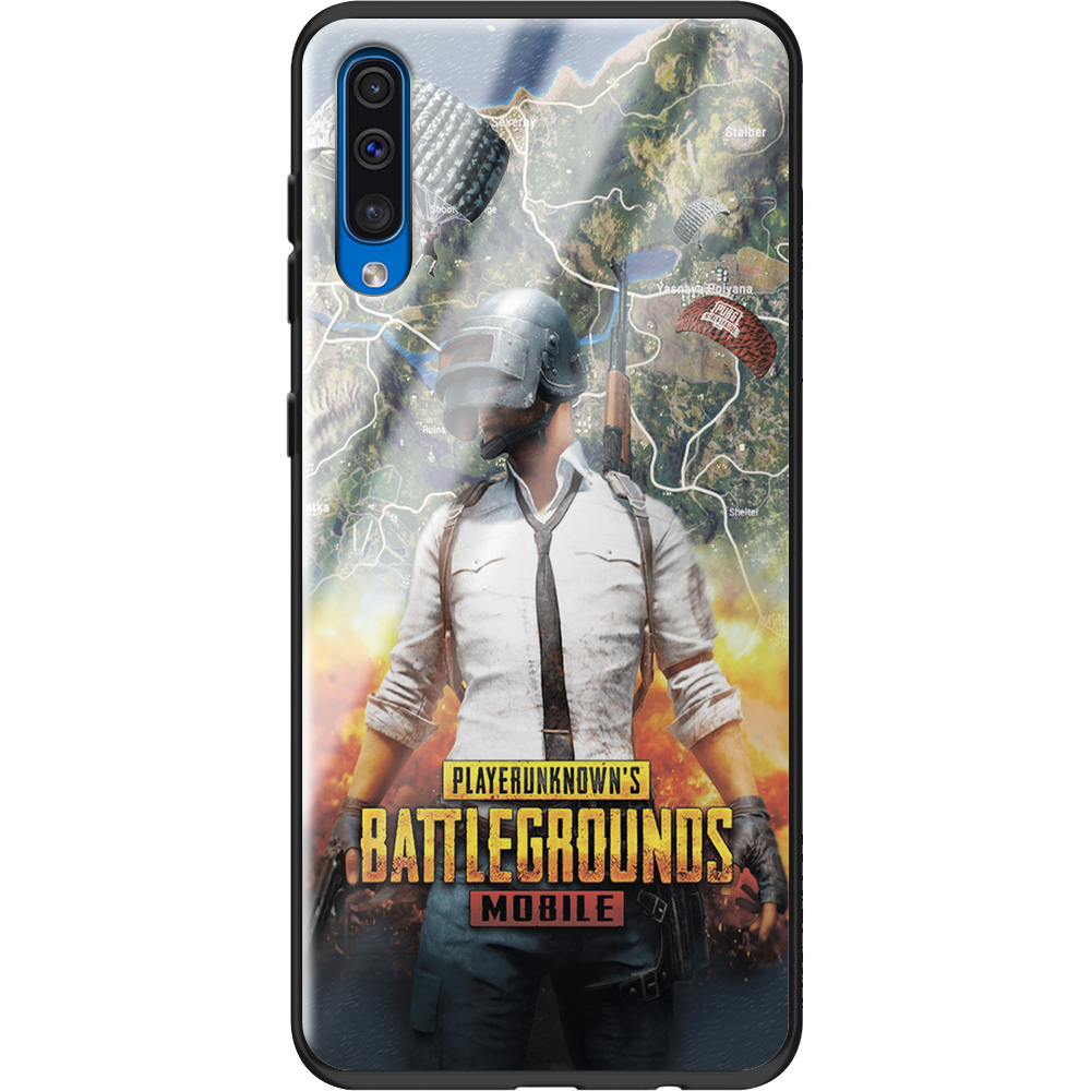 Чехол Boxface Samsung A505 Galaxy A50 PUBG Mobile Черный силикон со стеклом (36417-up2309-37739)