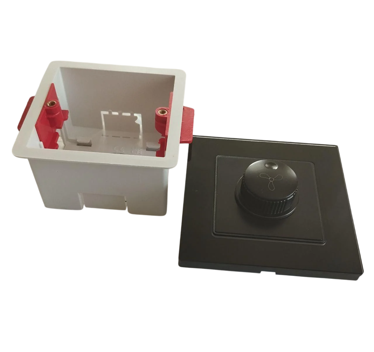 Регулятор оборотов вентилятора Glass стеклопластик и коробка монтажная Black - фото 1 Регулятор оборотов вентилятора Glass стеклопластик и коробка монтажная Black - фото 1