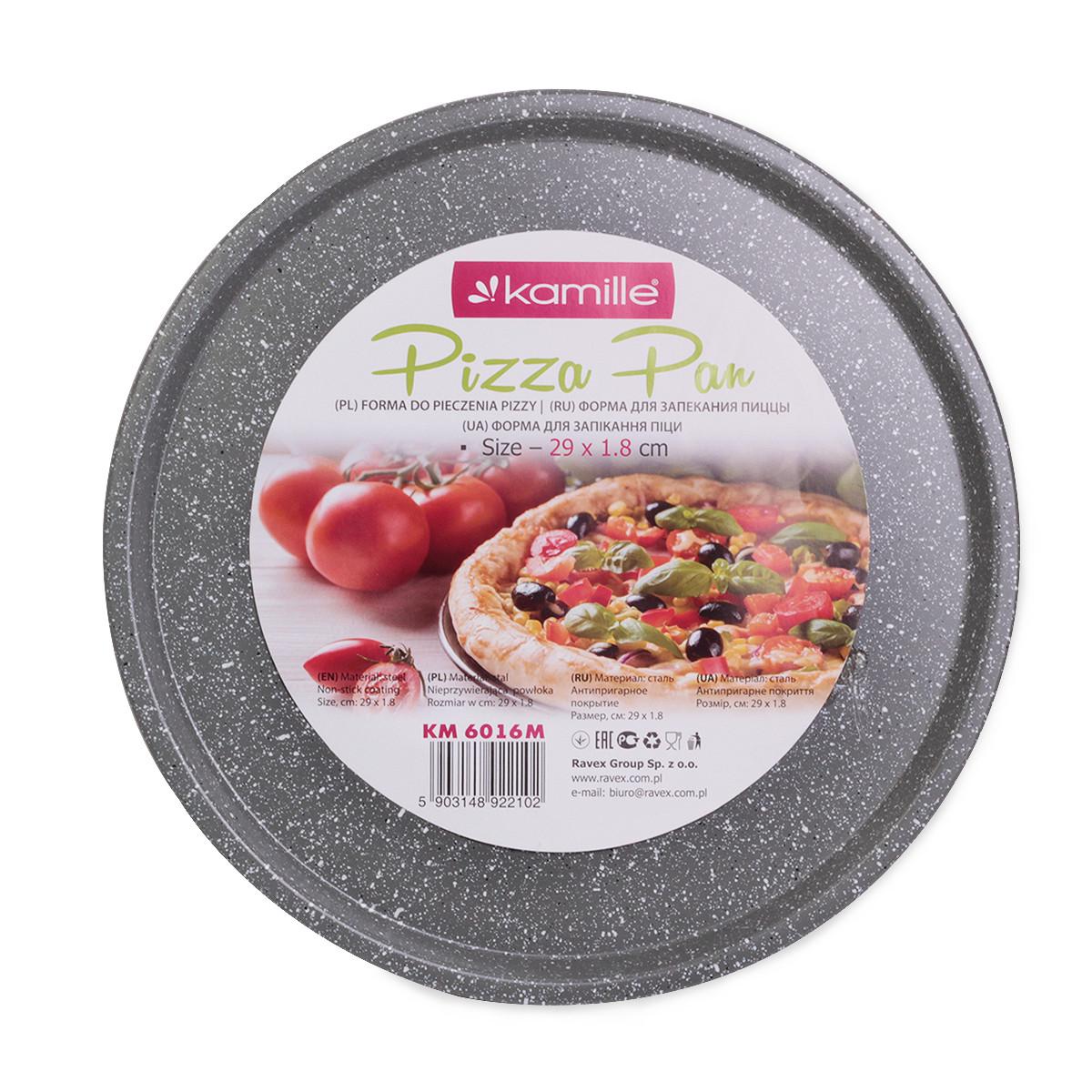 Форма для запікання піци з антипригарним покриттям Kamille КМ-6016М із вуглецевої сталі 29х1,8 см Сірий графіт (150-84-6016М) Форма для запікання піци з антипригарним покриттям Kamille КМ-6016М із вуглецевої сталі 29х1,8 см Сірий графіт (150-84-6016М)