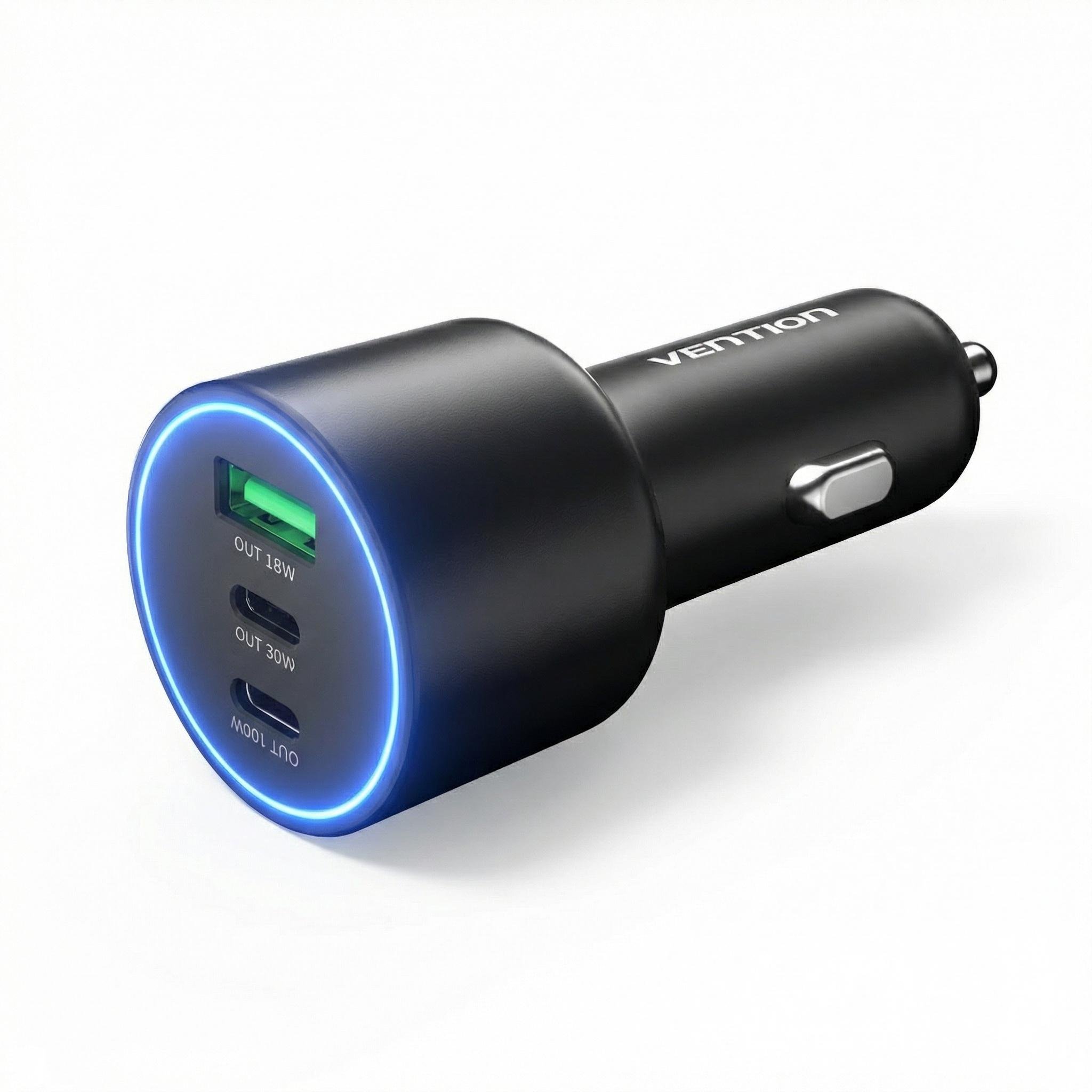 Зарядное устройство автомобильное Vention 100 Вт Черный (FFQB0)