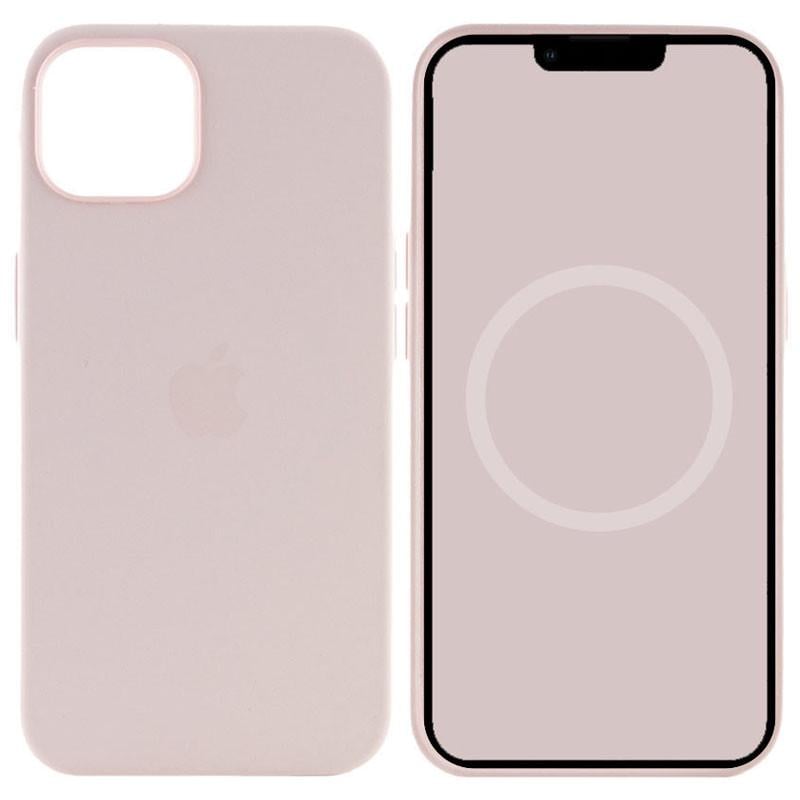 Противоударный Чехол Silicone case (AAA) full with Magsafe and Animation для Apple iPhone 15 Pro (6.1") Розовый / Light pink