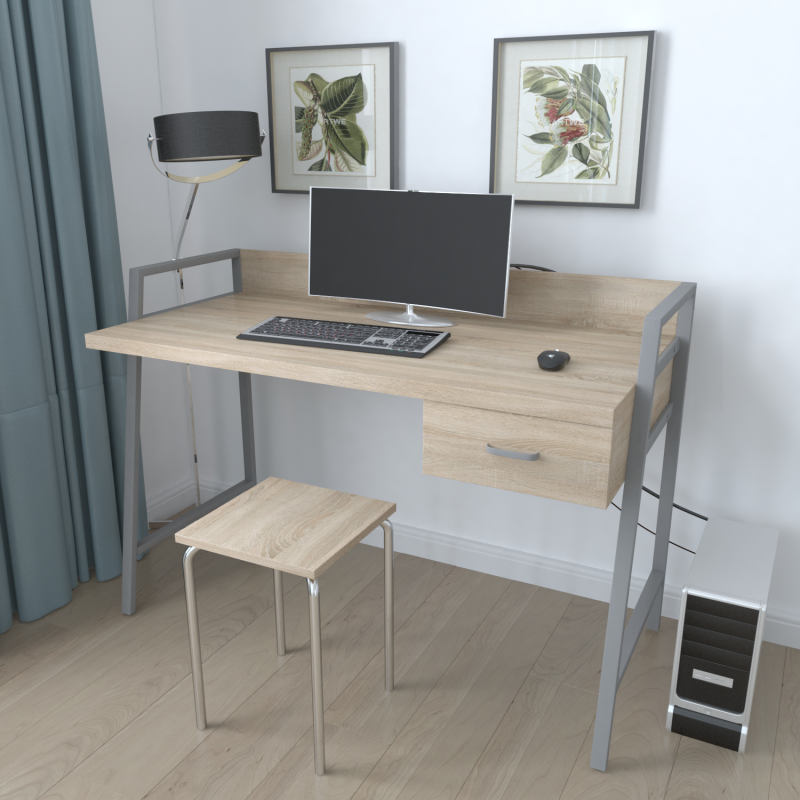 Письменный стол Ferrum-decor Komfort металл/ДСП 32 мм Серый/Дуб Сонома (FRD-103432) Письменный стол Ferrum-decor Komfort металл/ДСП 32 мм Серый/Дуб Сонома (FRD-103432)