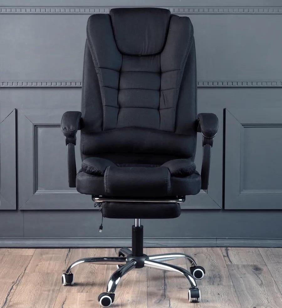 Офисное кресло с массажной подушкой и подставкой для ног BOSS KO22 Premium из ткани до 130 кг. Черный (17398) - фото 3 Офисное кресло с массажной подушкой и подставкой для ног BOSS KO22 Premium из ткани до 130 кг. Черный (17398) - фото 3