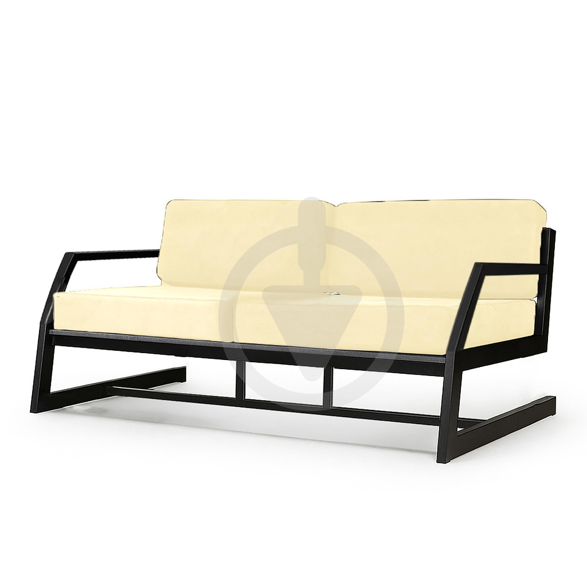 Диван металевий AVVS Атлас з підлокотниками лофт оксфорд 156 см Бежевий - фото 1