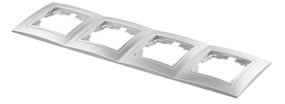 Рамка чотиримісна MARSHEL ELEGANT FE-4 Silver