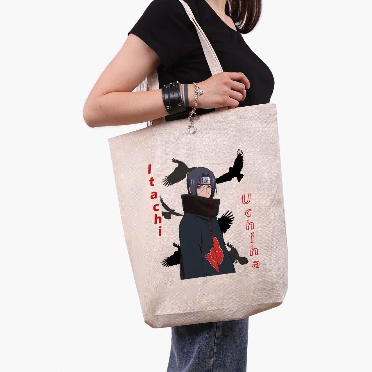 Эко сумка шоппер Itachi Uchiha 41x39x8 см Бежевый (9227-2821-WTD)