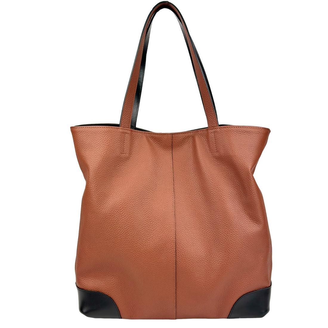 Жіноча сумка шопер Royal Bag CH-013A-FL шкіряна Коричневий (8037)