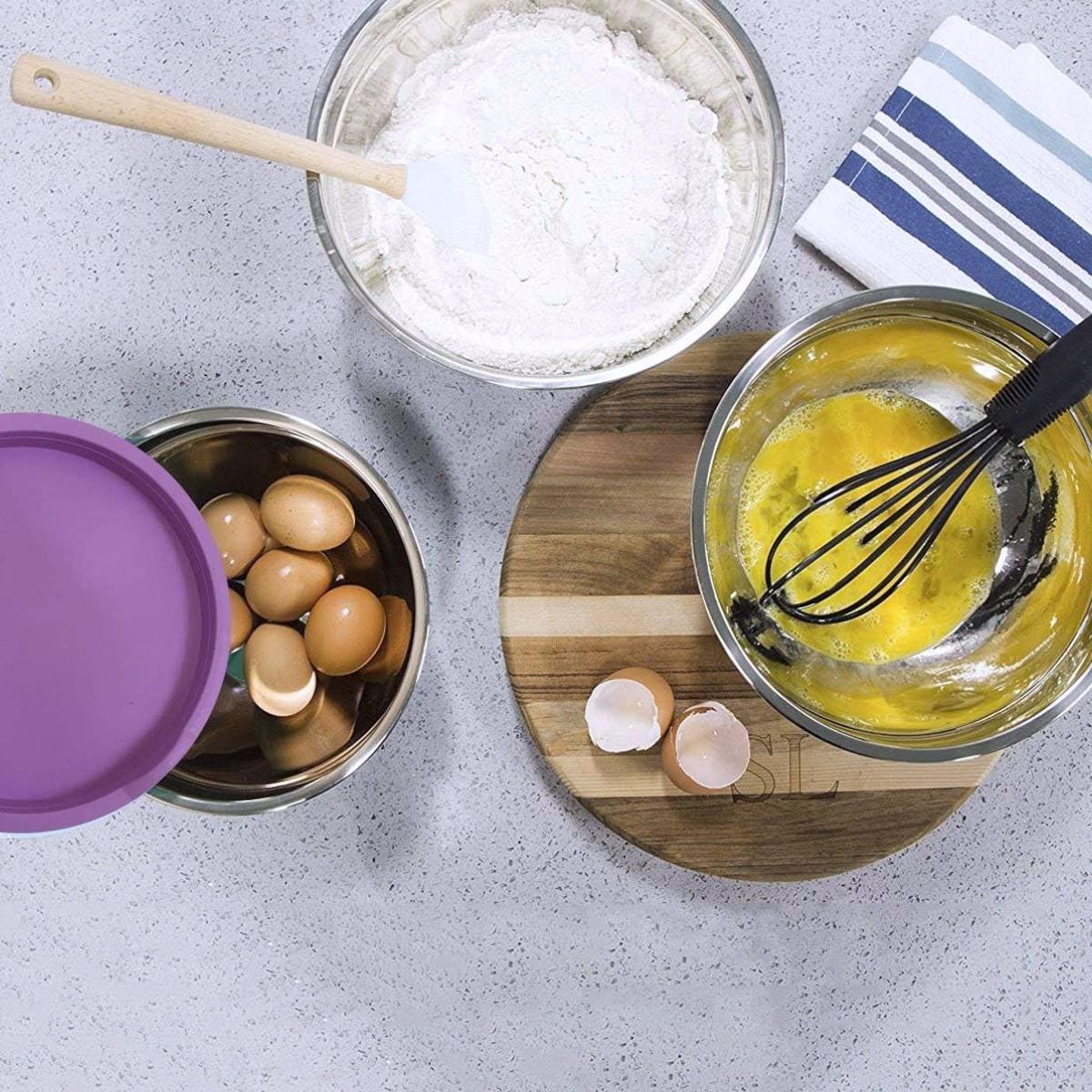 Набір мисок із кришками Salad Bowl із нержавіючої сталі 14 предметів (R93816-14) - фото 7 Набір мисок із кришками Salad Bowl із нержавіючої сталі 14 предметів (R93816-14) - фото 7