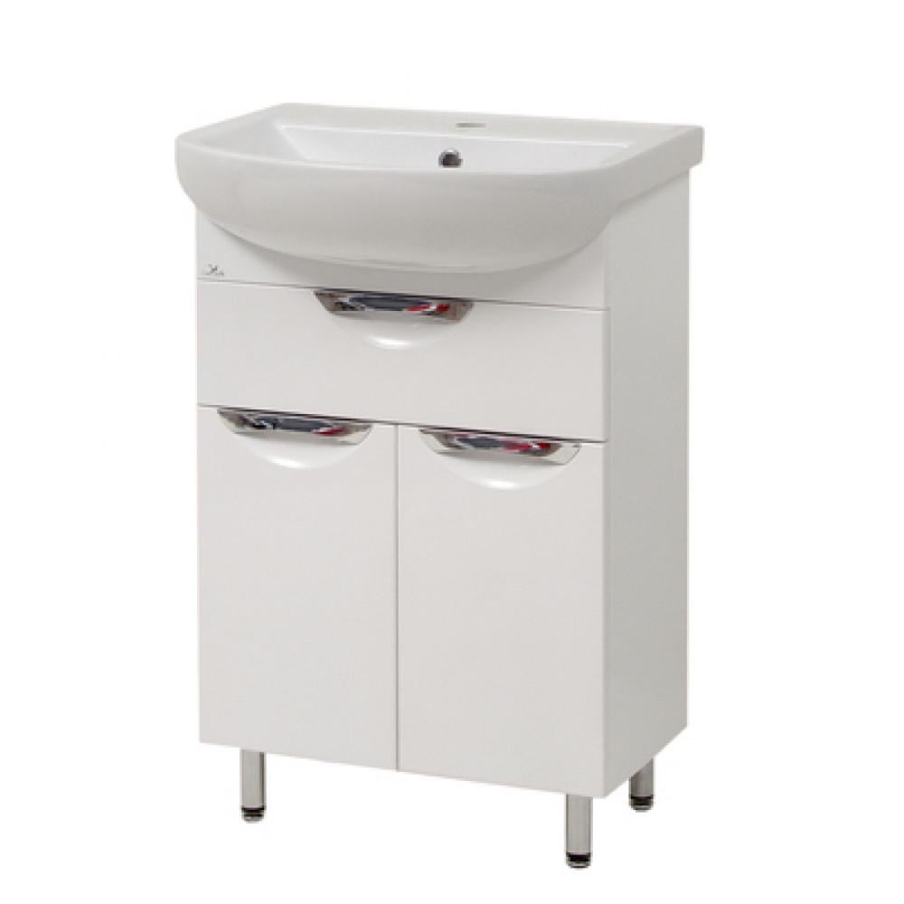 Тумба для ванной комнаты Лаура 55-2 с умывальником Артеко 55 см Белый (1854232902) Тумба для ванной комнаты Лаура 55-2 с умывальником Артеко 55 см Белый (1854232902)