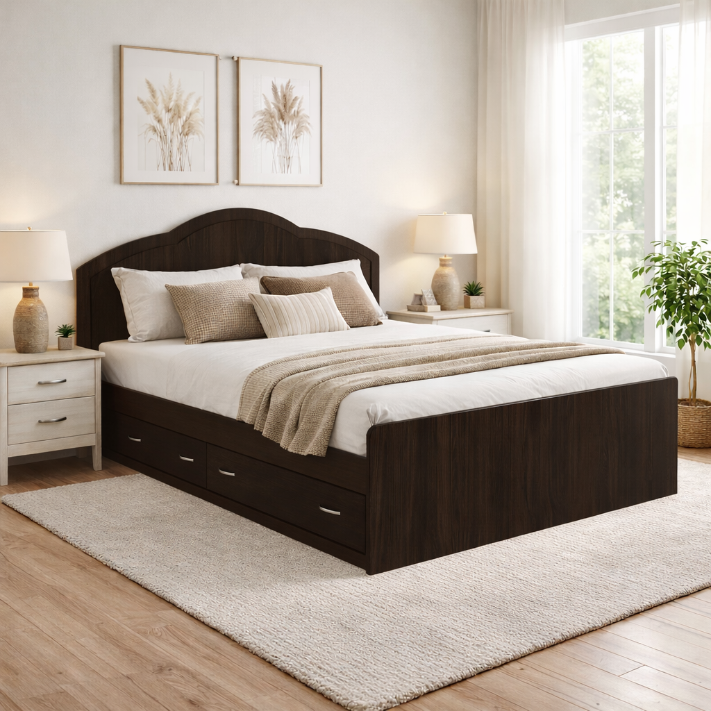 Кровать двуспальная Континент Диана-1 с двумя ящиками 160x200 см Венге Магия (52938640)