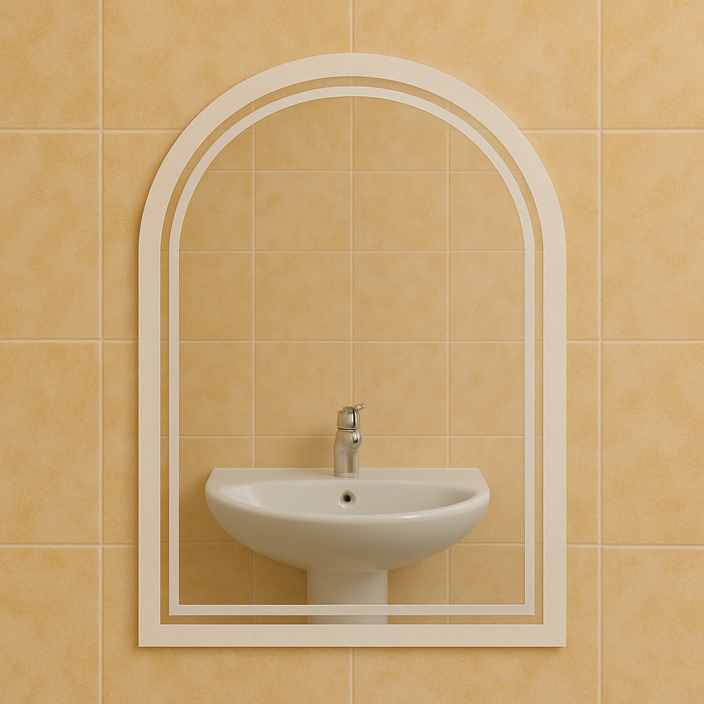 Зеркало арка MPS-35 90х70 см без подсветки пескоструйное