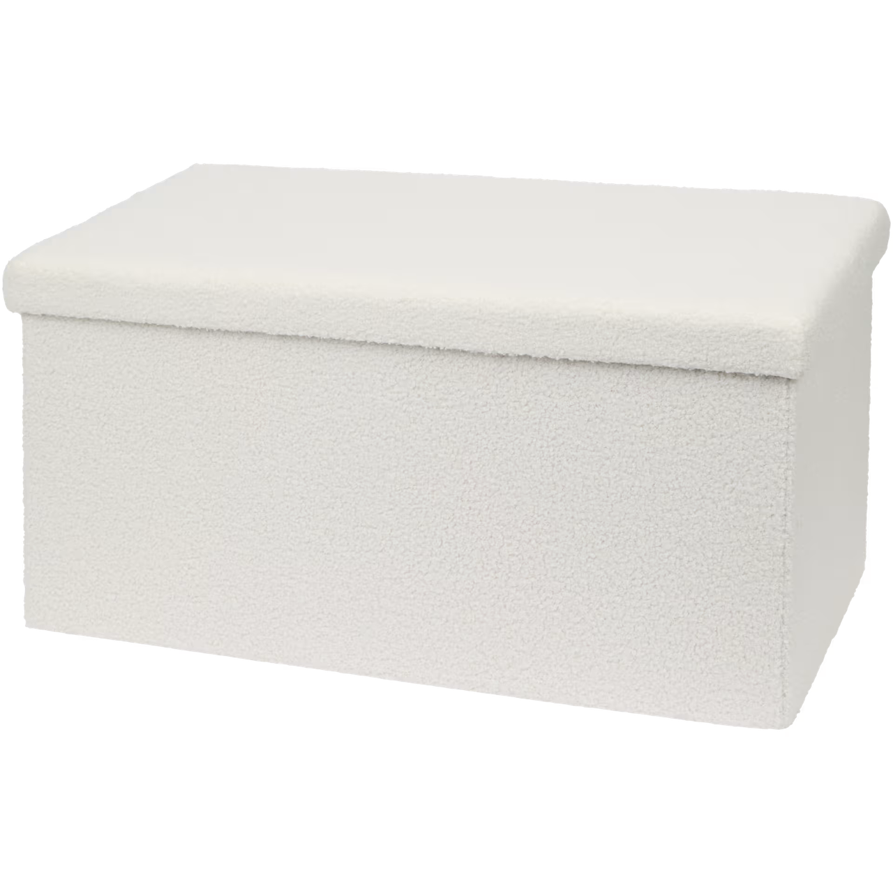 Пуф Spargo складной с отсеком для хранения с обивкой с эффектом искусственной овечьей шерсти прямоугольный XL 76х38х38 см Бежевый