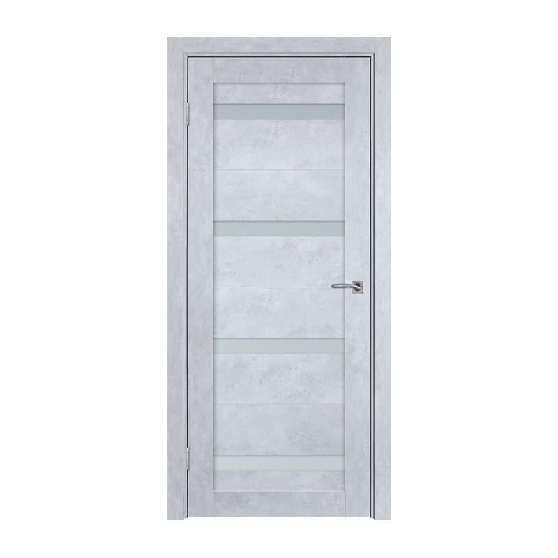 Дверное полотно TD ТД-201 L МДФ 2000х900 мм Серый бетон/Белое стекло (5358222)