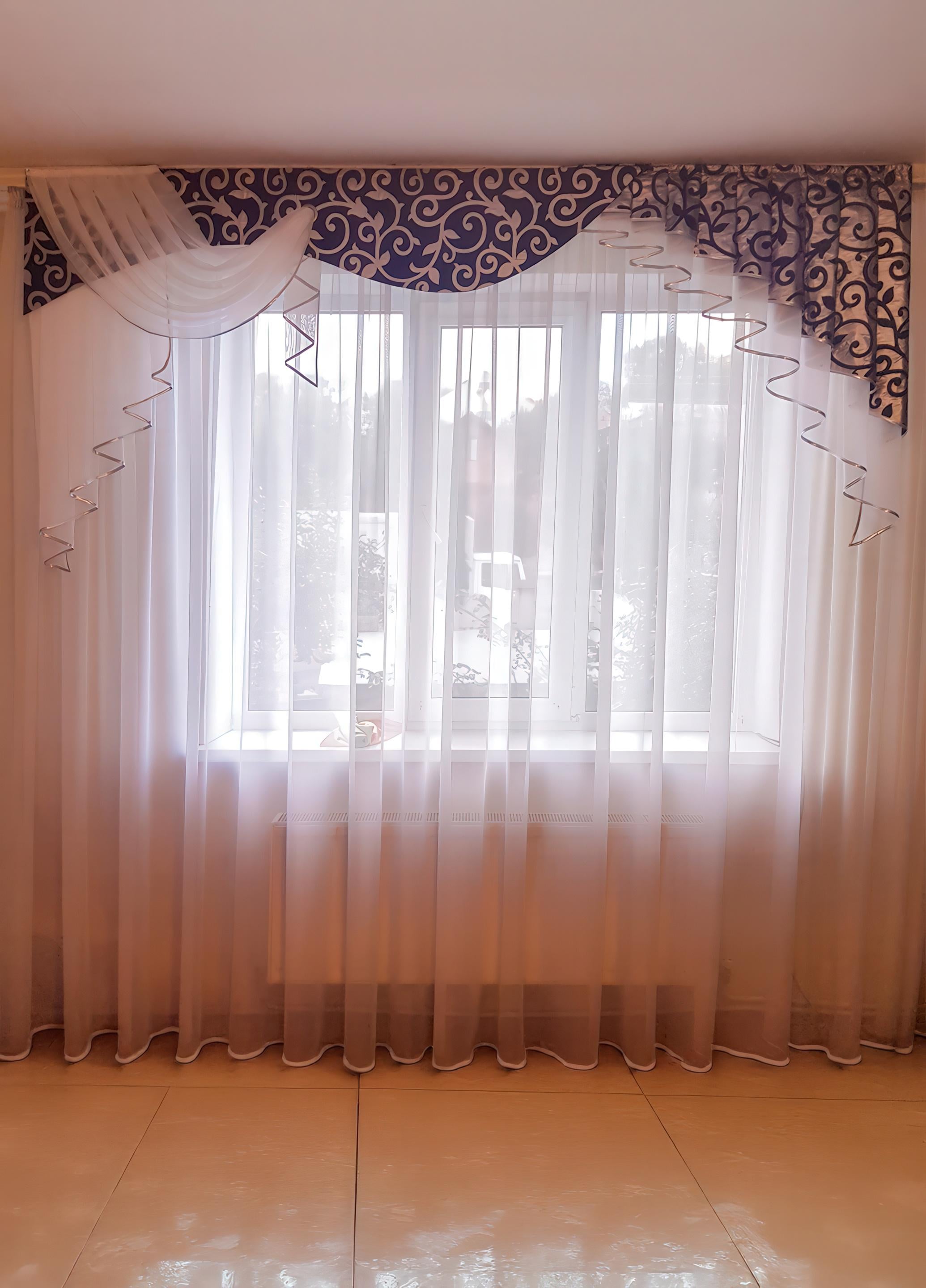 Ламбрекен жесткий Firanka Люкс Завитки 250 см Венге/Серебро (1_1ж)