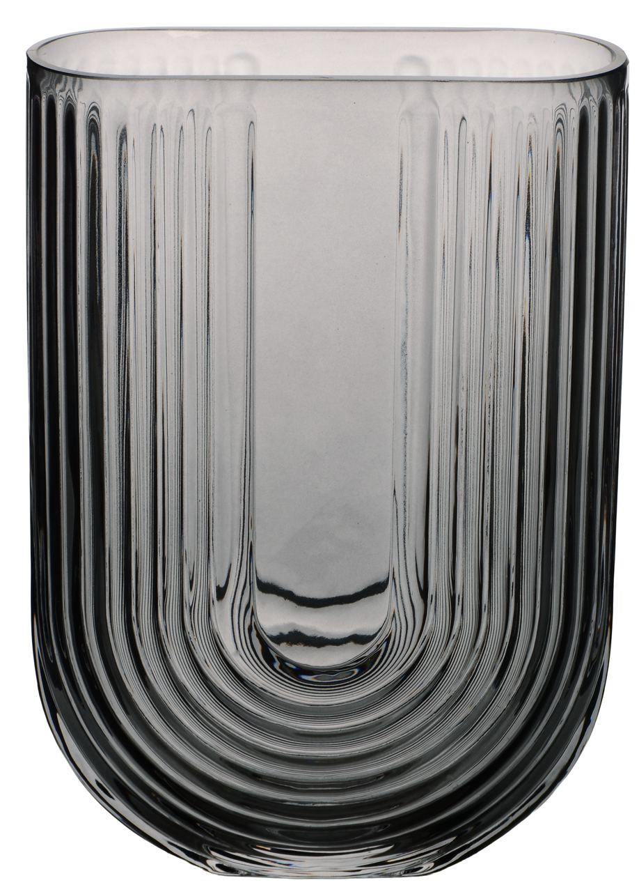 Ваза для цветов VIVA AMELIA стеклянная 18 см Серый (A060183)