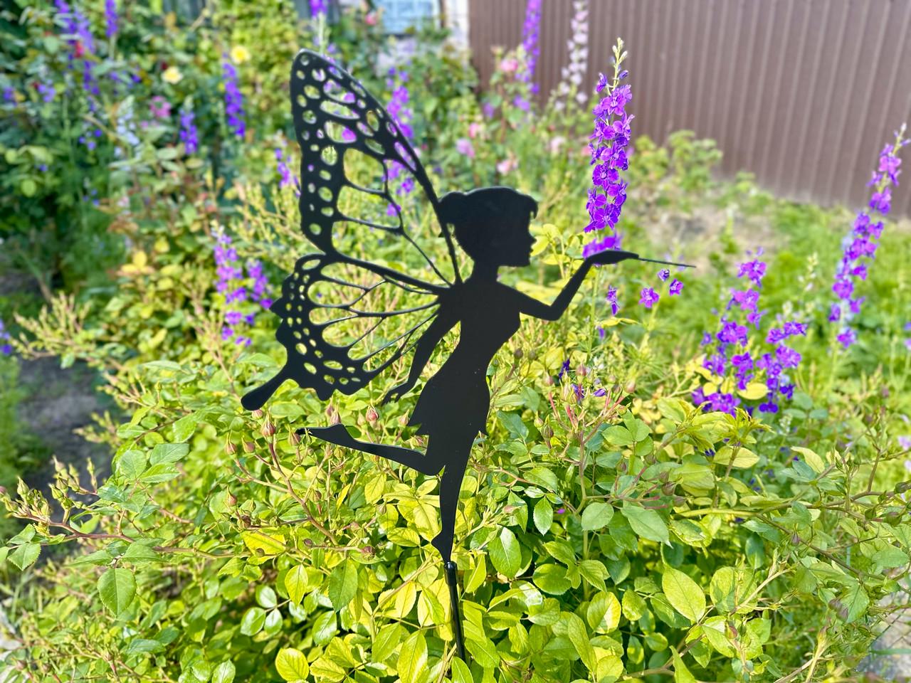Садовая фигура Фея металлическая для сада/газона/клумбы (DCR050) - фото 3 Садовая фигура Фея металлическая для сада/газона/клумбы (DCR050) - фото 3