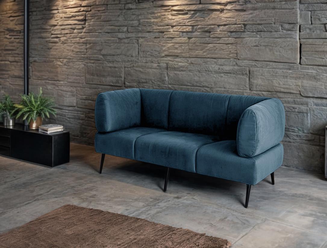 Диван з підлокітниками Tobi Sho Бенно-1 офісний з конусною ногою 1800х720х750 мм велюр Emilia 86 Ocean - фото 3 Диван з підлокітниками Tobi Sho Бенно-1 офісний з конусною ногою 1800х720х750 мм велюр Emilia 86 Ocean - фото 3