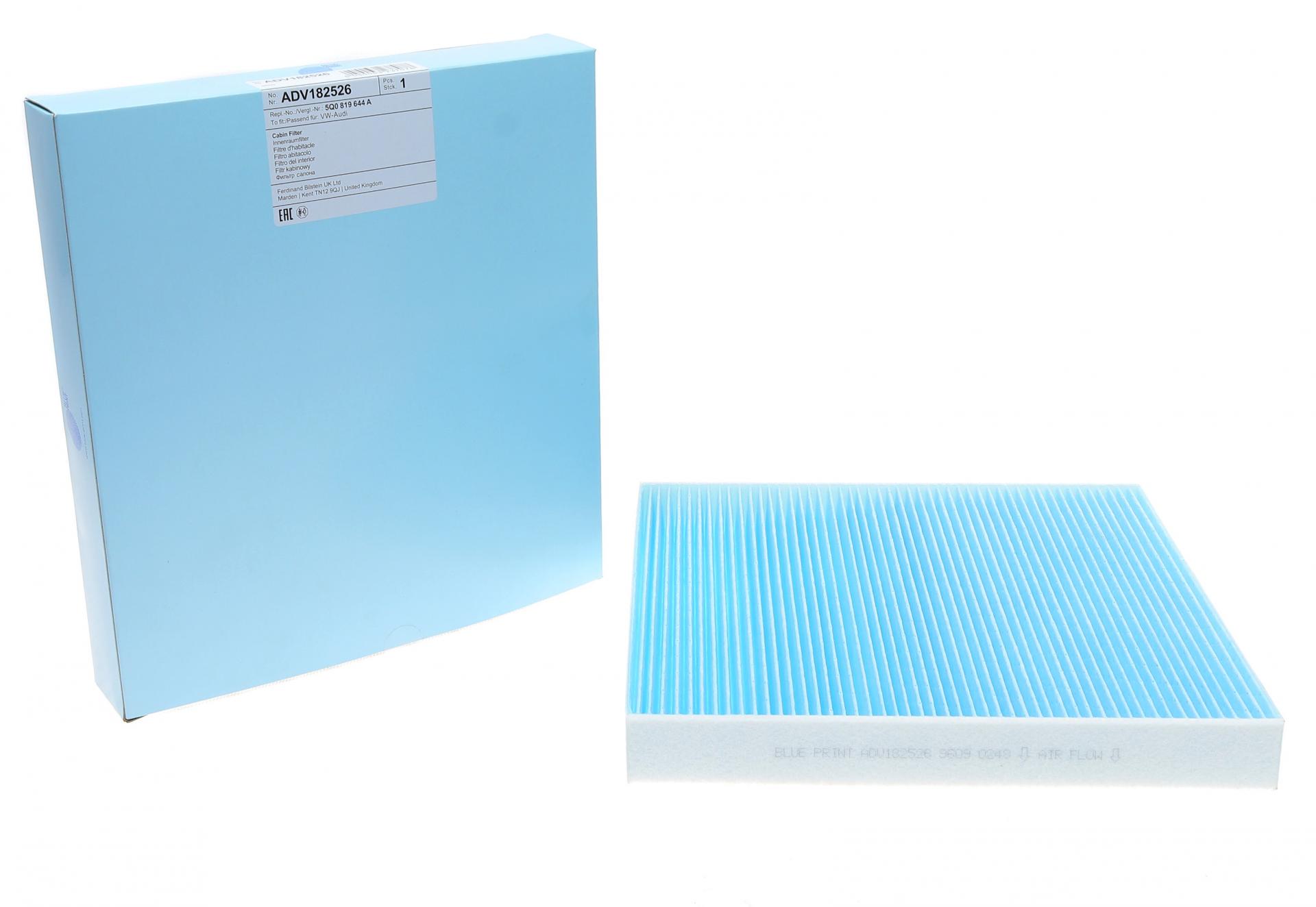 Фильтр салона BLUE PRINT для VW Golf/Passat 14-/Crafter 16-/Skoda Octavia 12-/SuperB 15- (ADV182526)