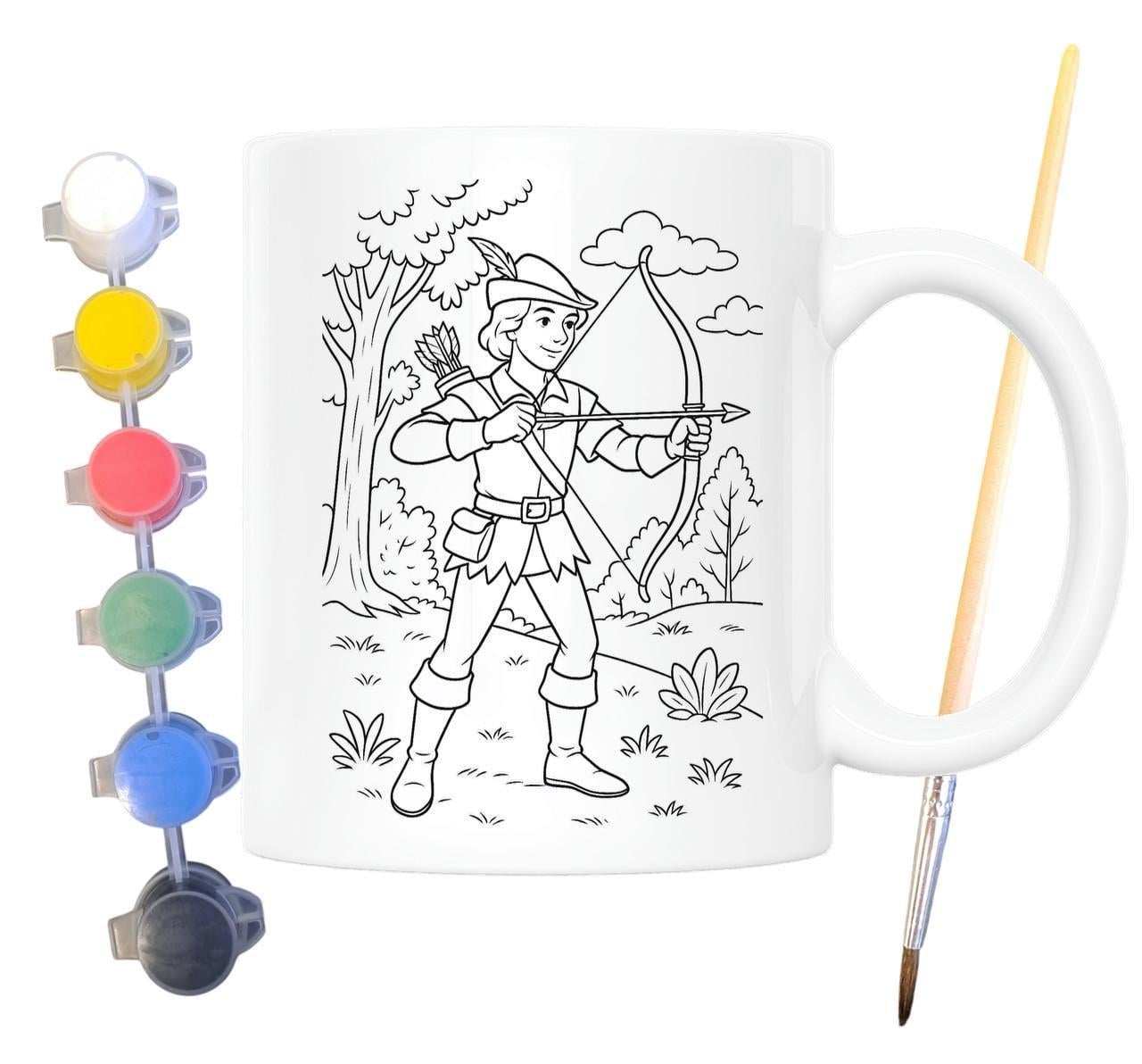 Набор для творчества кружка раскраска по мотивам Робин Гуд король разбойников Александр Дюма 330 мл Белый (КР0169)