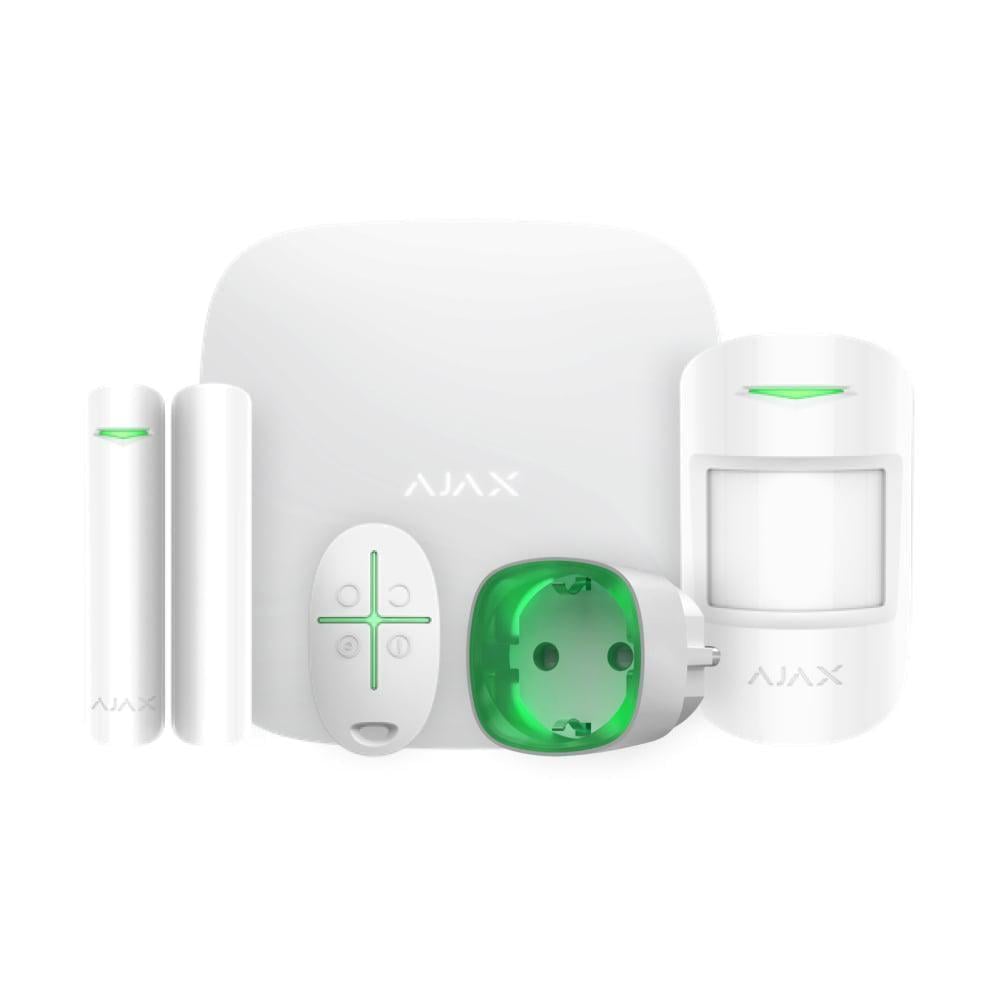 Комплект сигнализации Ajax StarterKit и умная розетка Socket/type F Jeweller Белый (26-00097-26-00082)