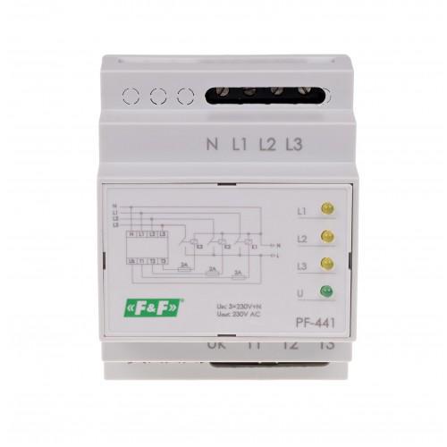 Переключатель фаз автоматический F&F PF-441 3×400 В+N 16 A (00000062449)