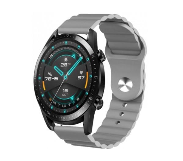 Ремінець силіконовий BeWatch для Mobvoi TicWatch Pro 3/Huawei Watch GT 2 46 мм/GT 2 Pro/Е 22 мм Wave Сірий (1020704) - фото 3 Ремінець силіконовий BeWatch для Mobvoi TicWatch Pro 3/Huawei Watch GT 2 46 мм/GT 2 Pro/Е 22 мм Wave Сірий (1020704) - фото 3