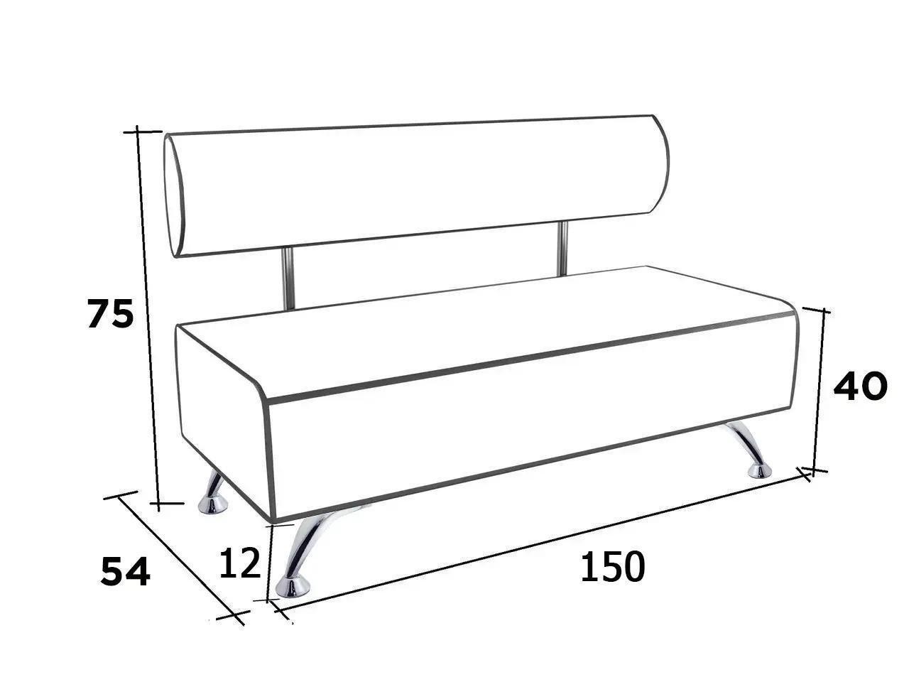 Диван офисный AVVS для ожидания/приемной 150 см с ножками 12 см Темно-серый - фото 5