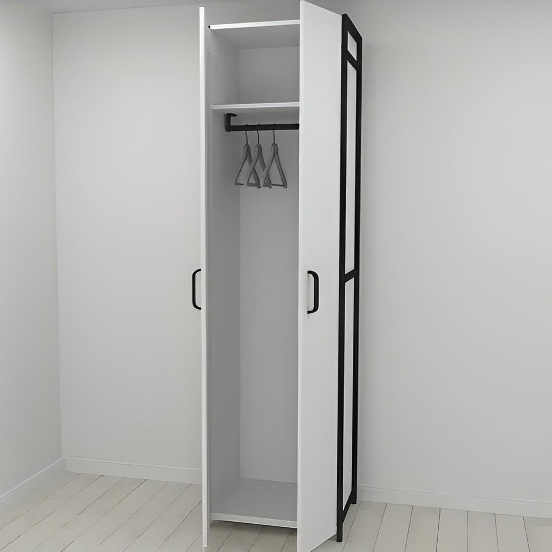 Шафа-гардероб Ferrum-decor Конект Уні секція 6 метал/ДСП 16 мм 220x60x50 см Чорний/Білий (FRD-104571) Шафа-гардероб Ferrum-decor Конект Уні секція 6 метал/ДСП 16 мм 220x60x50 см Чорний/Білий (FRD-104571)