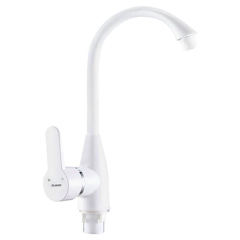 Смеситель для кухни PLAMIX Mario-011W с подводкой White (PM0609)