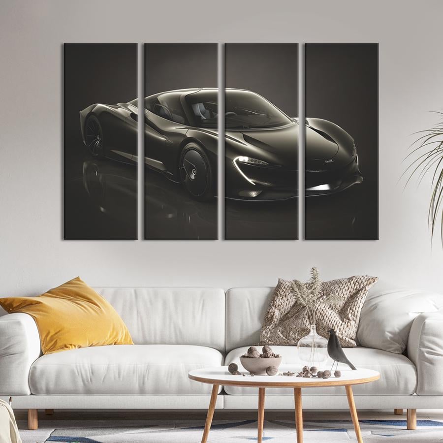 Картина на холсте Гиперкар McLaren Speedtail в чёрном цвете 209x133 см (1360-41)