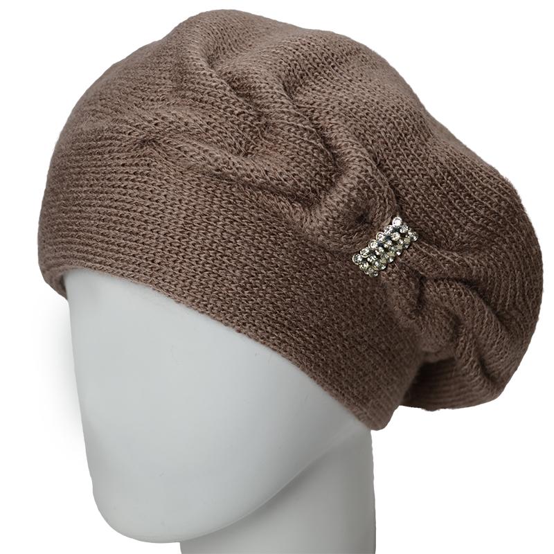 Берет женский Lirus Камея двойной зимний Темно-пудровый (164104)