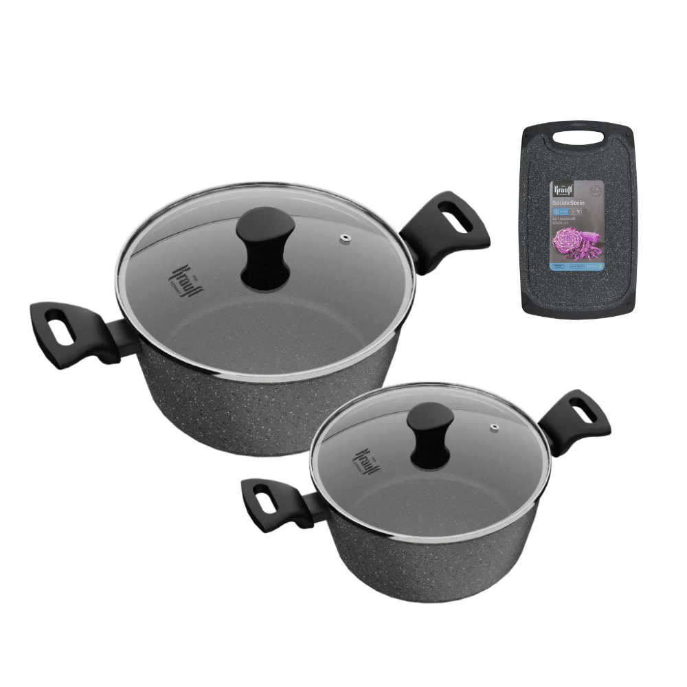 Набір каструль Krauff Fry Power 2,3/4,2 л з набором кухонних дошок Frische (55-333-620)