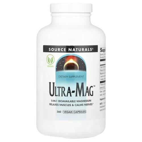 Магній Source Naturals Ultra-Mag 360 Vegan Capsules (SNS-02953)