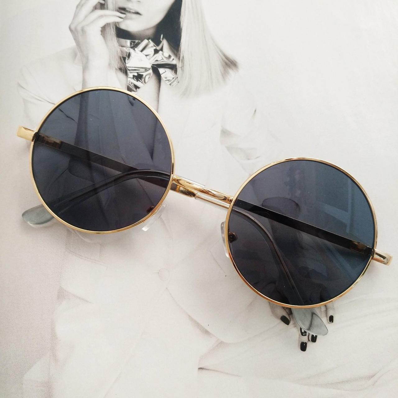 Очки круглые тишейды Серый в золоте