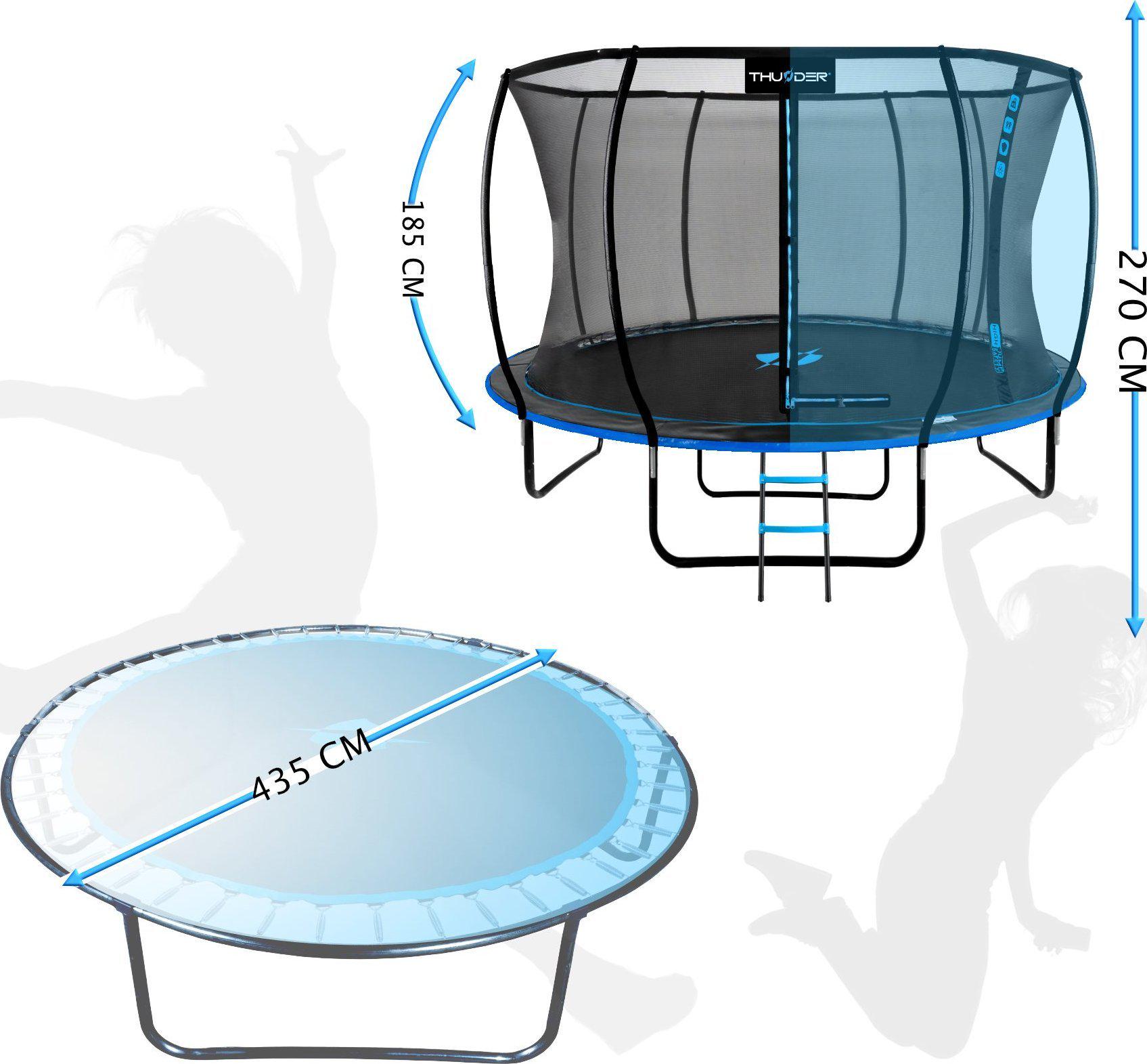 Батут Thunder INSIDE ULTRA с внутренней сеткой 14 футов 435 см Черно-голубой (407478) - фото 2