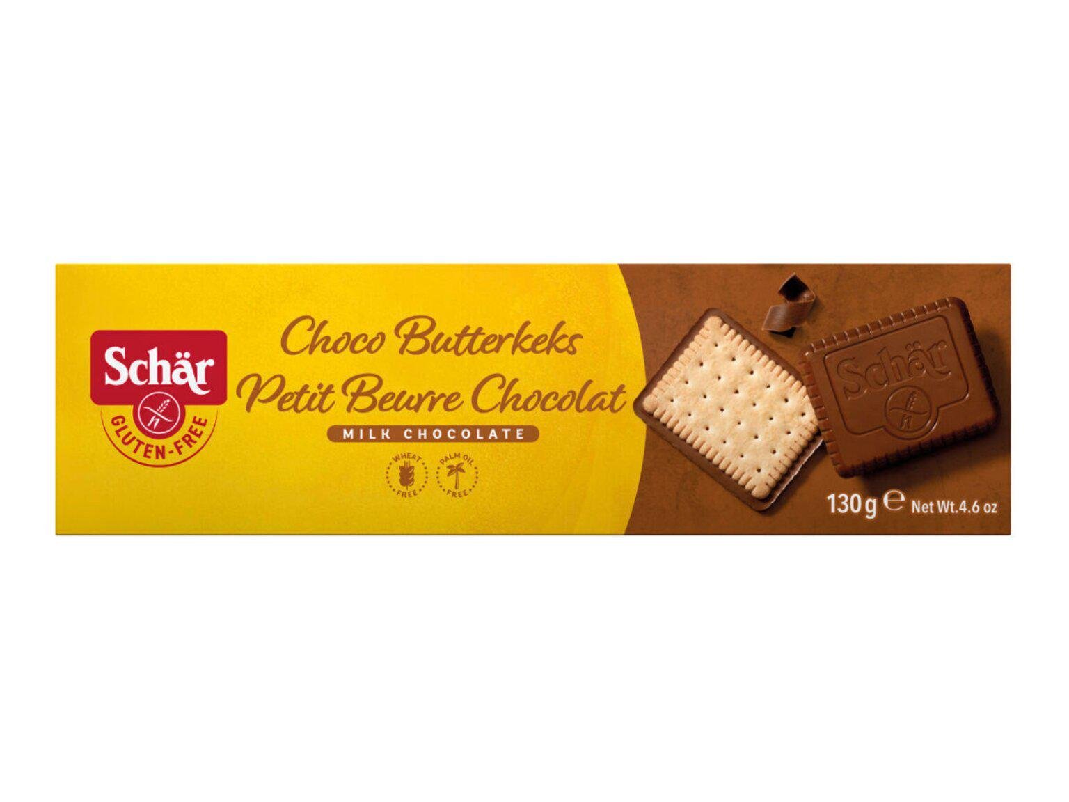 Печиво без глютену з молочним шоколадом Dr. Schar Choco Butterkeks 130 г (8008698004920)