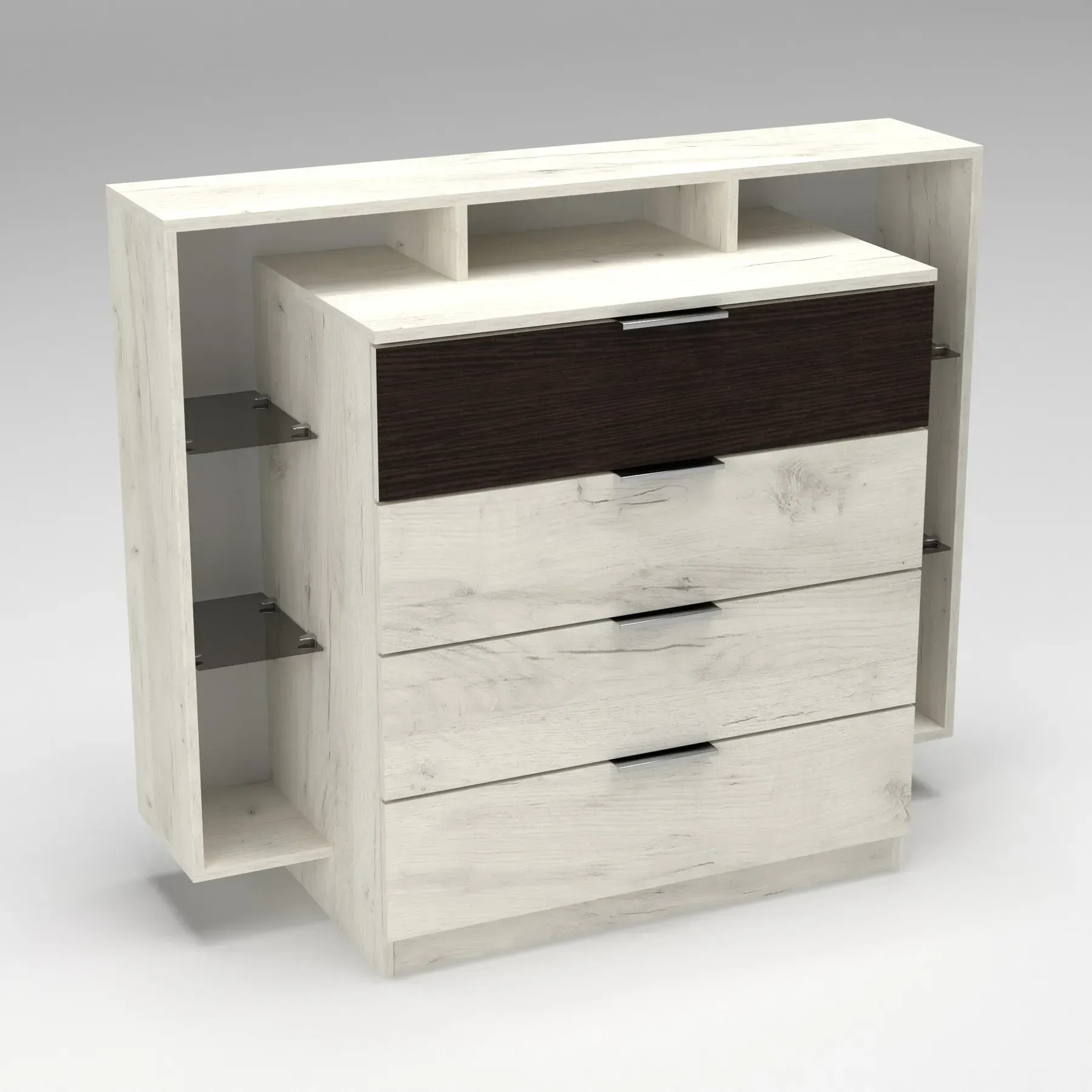 Комод Kontinent Кристалл 120х45х100 см Дуб Крафт Белый/Венге Магия (59186218) Комод Kontinent Кристалл 120х45х100 см Дуб Крафт Белый/Венге Магия (59186218)