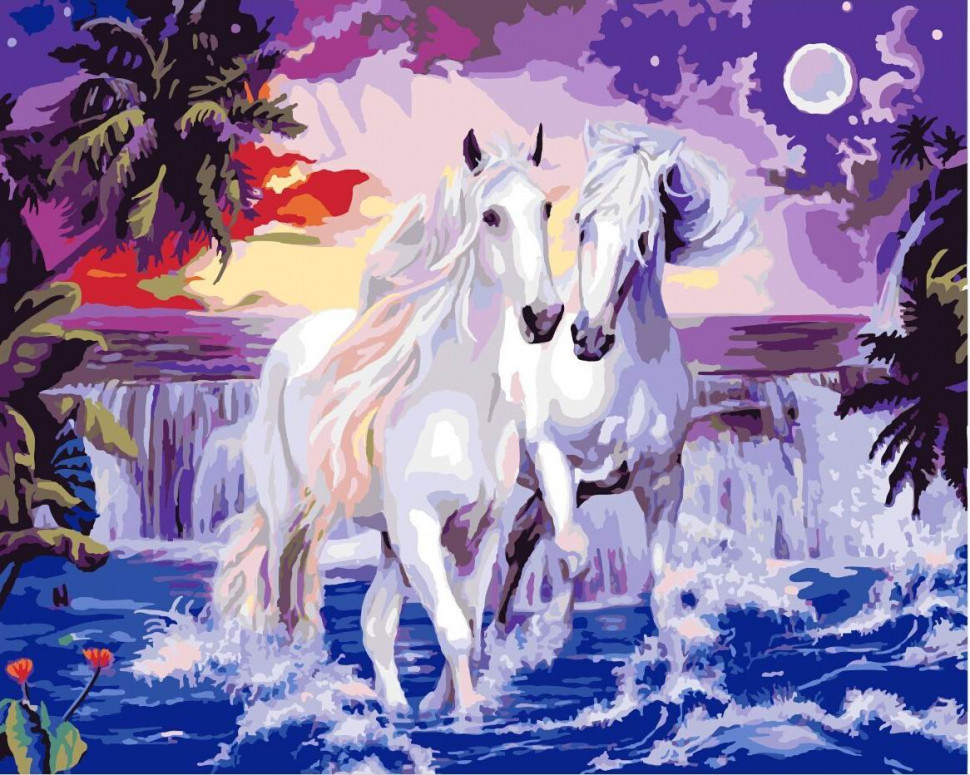 Картина по номерам Brushme Белые лошади (GX9517)