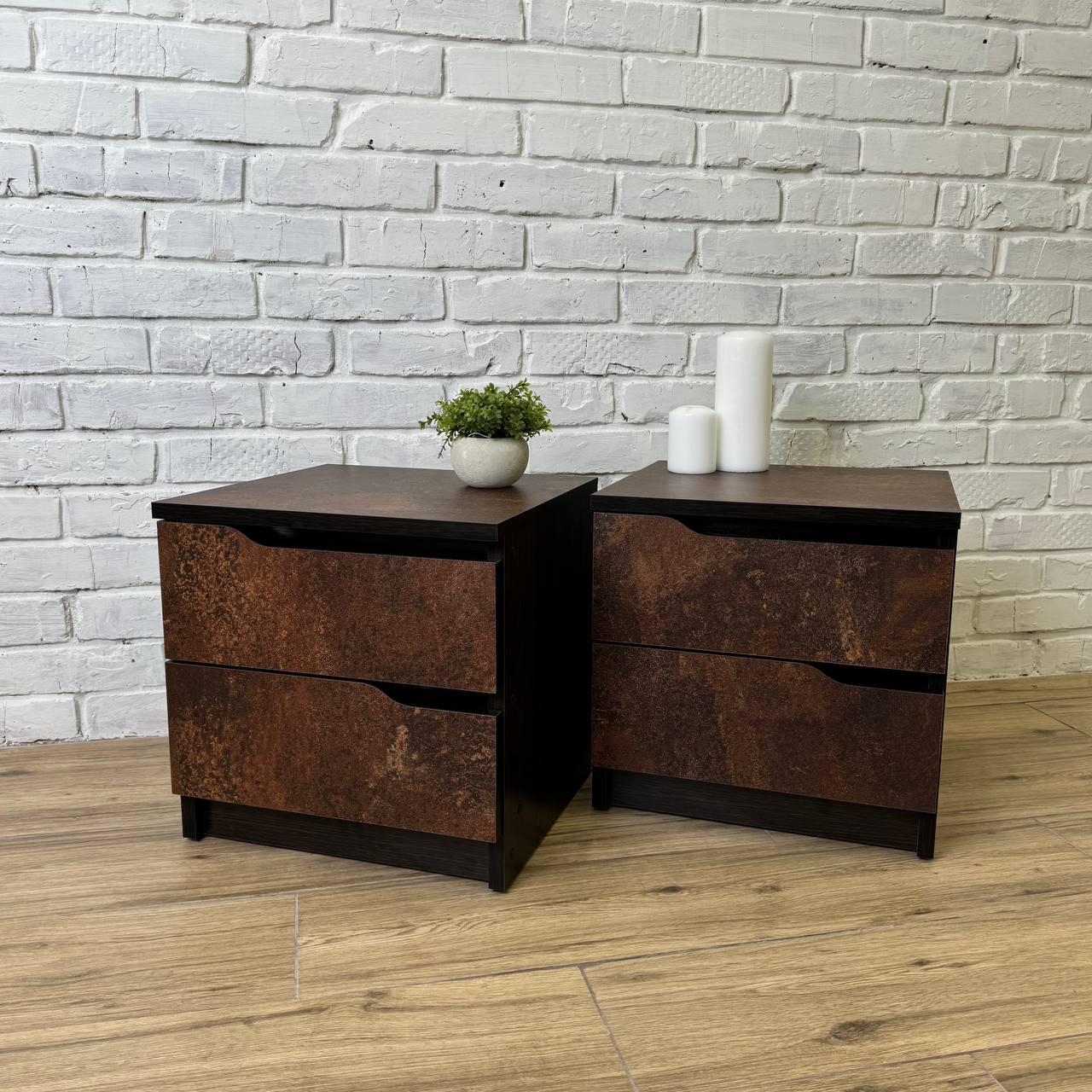 Тумба прикроватная для спальни Vasco Оксид с выдвижными ящиками 40х55х40 см (000048856) - фото 5