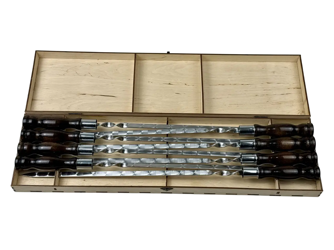 Набор шампуров GrillMaster Вуд NB-3010 нержавеющая сталь 3 мм ручка 8 шт. (10-164-NB-3010)