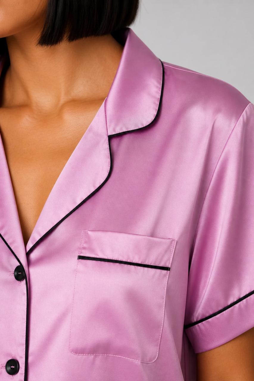 Піжама жіноча шовкова BO.Brand M Pink Satin (19106) - фото 4