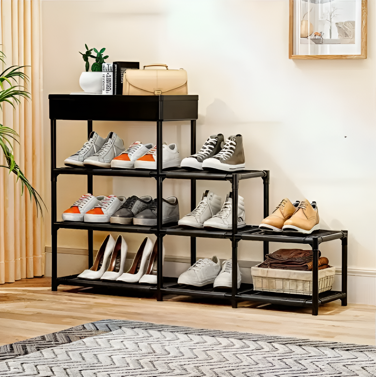 Полка для обуви 4 секции Черный (10342) - фото 6 Полка для обуви 4 секции Черный (10342) - фото 6