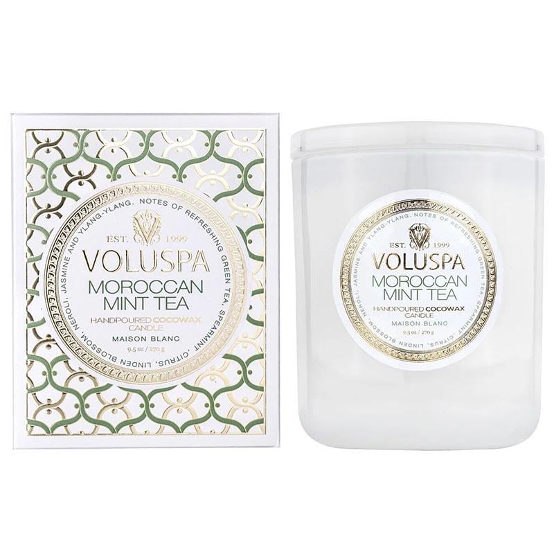 Свеча ароматическая Voluspa Maison Blanc Moroccan Mint Tea 270 г стакан с крышкой (111002672)